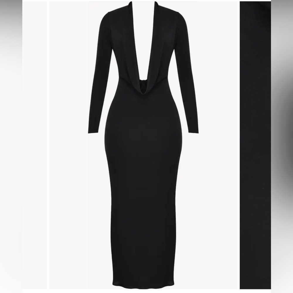 House of CB Saskia Plunge Long Sleeve Jersey Gown